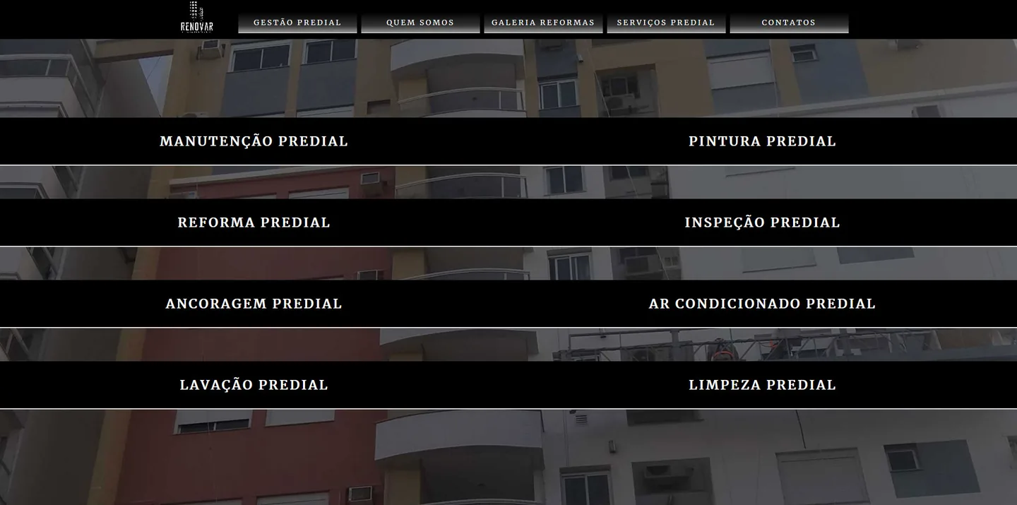 Interface Digital da Renovar Manutenção Predial